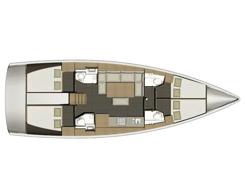 Grundriss der Yacht DUFOUR 460 Grand Large - Fun Planet