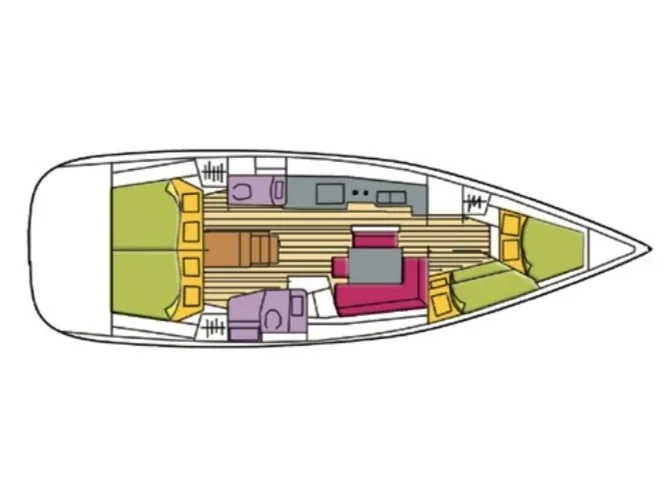 Grundriss der Yacht BENETEAU Oceanis 46 - Shedir