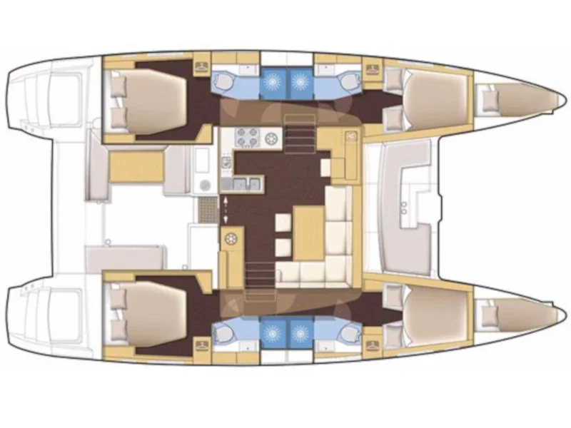 Grundriss der Yacht LAGOON 42 - Fantasea