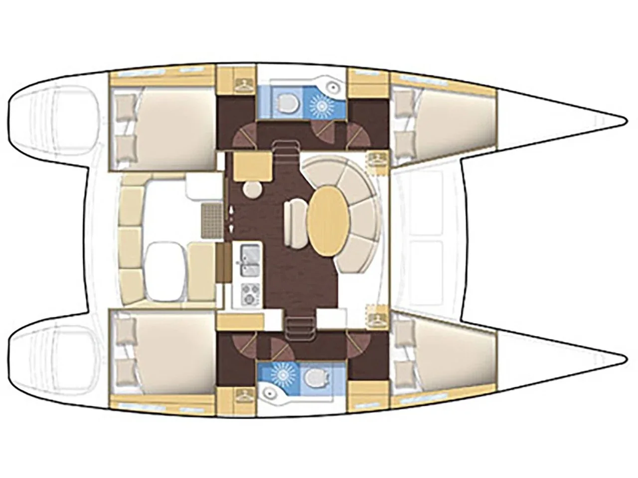 Grundriss der Yacht LAGOON 380 - Lanme
