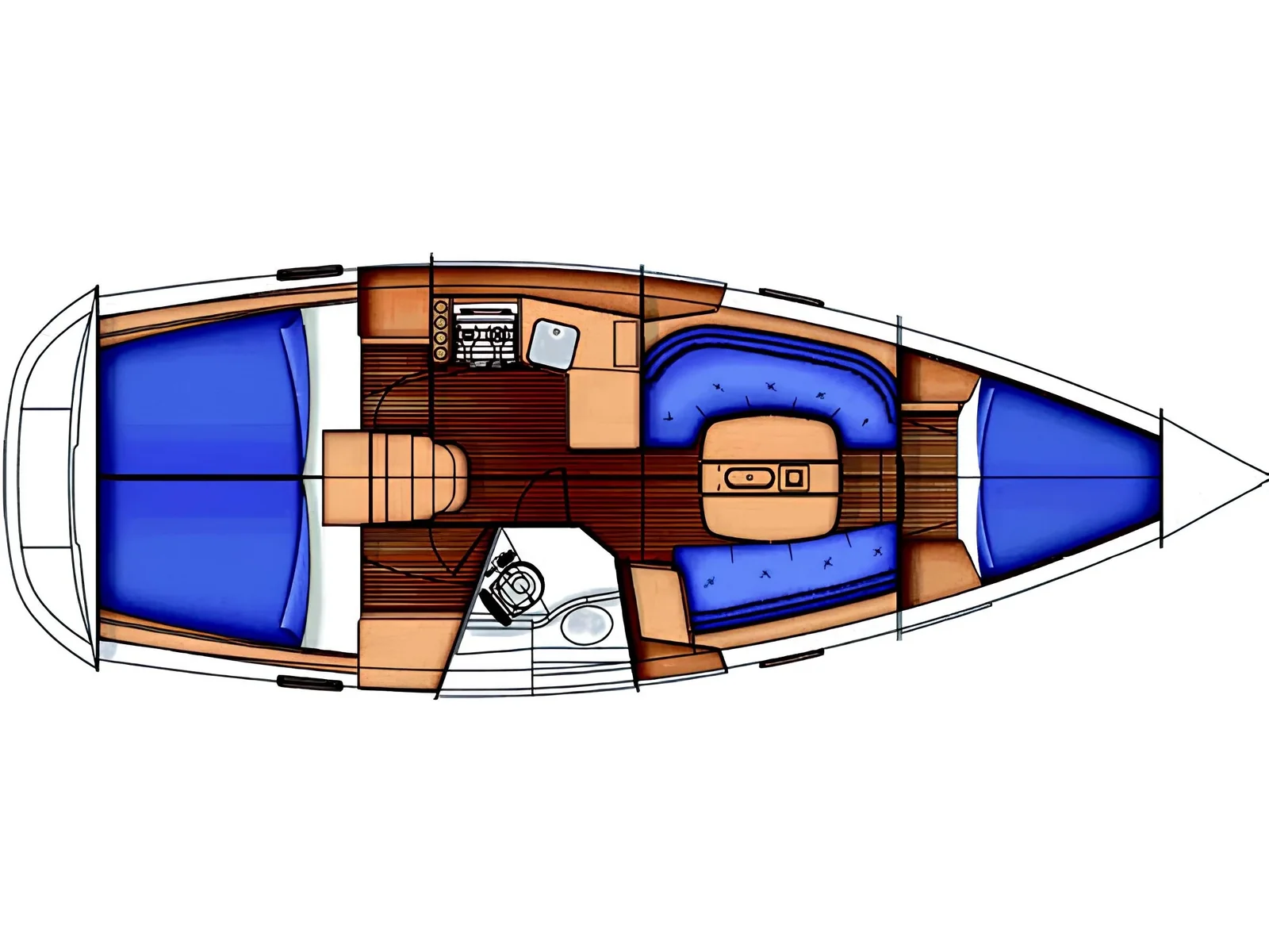 Grundriss der Yacht BENETEAU Oceanis 343 - Tombo
