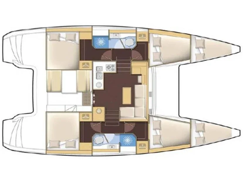 Grundriss der Yacht LAGOON 39 - Cava