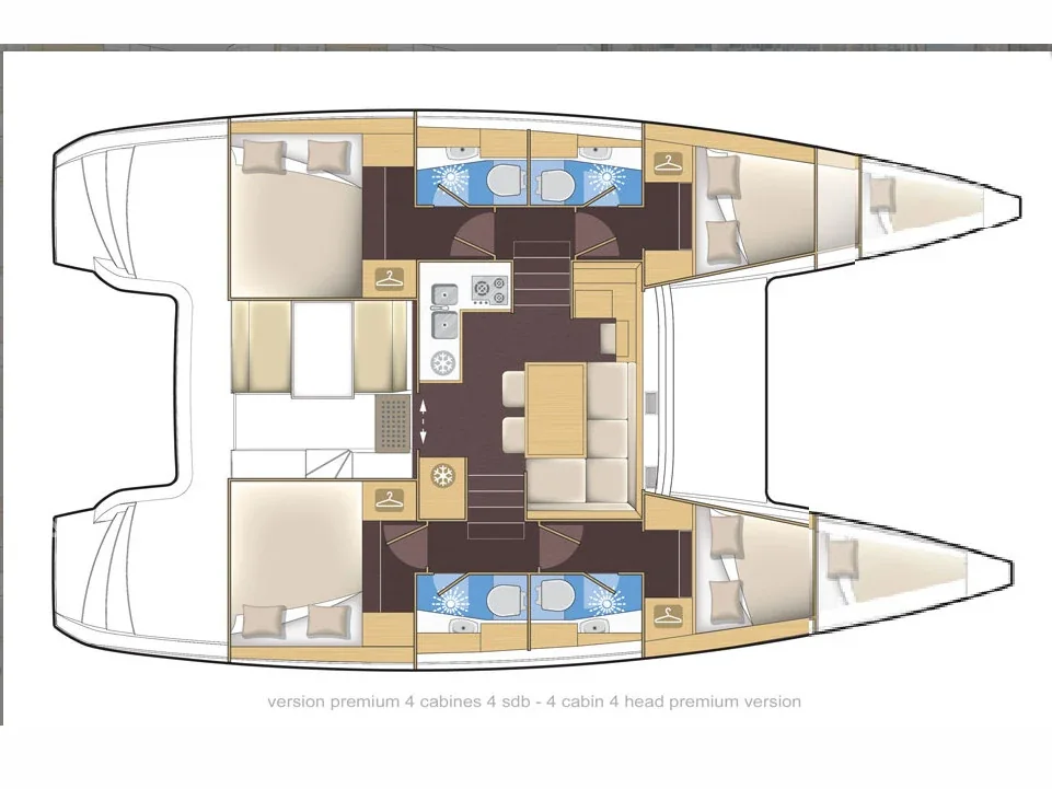 Grundriss der Yacht LAGOON 39 - Pulpo