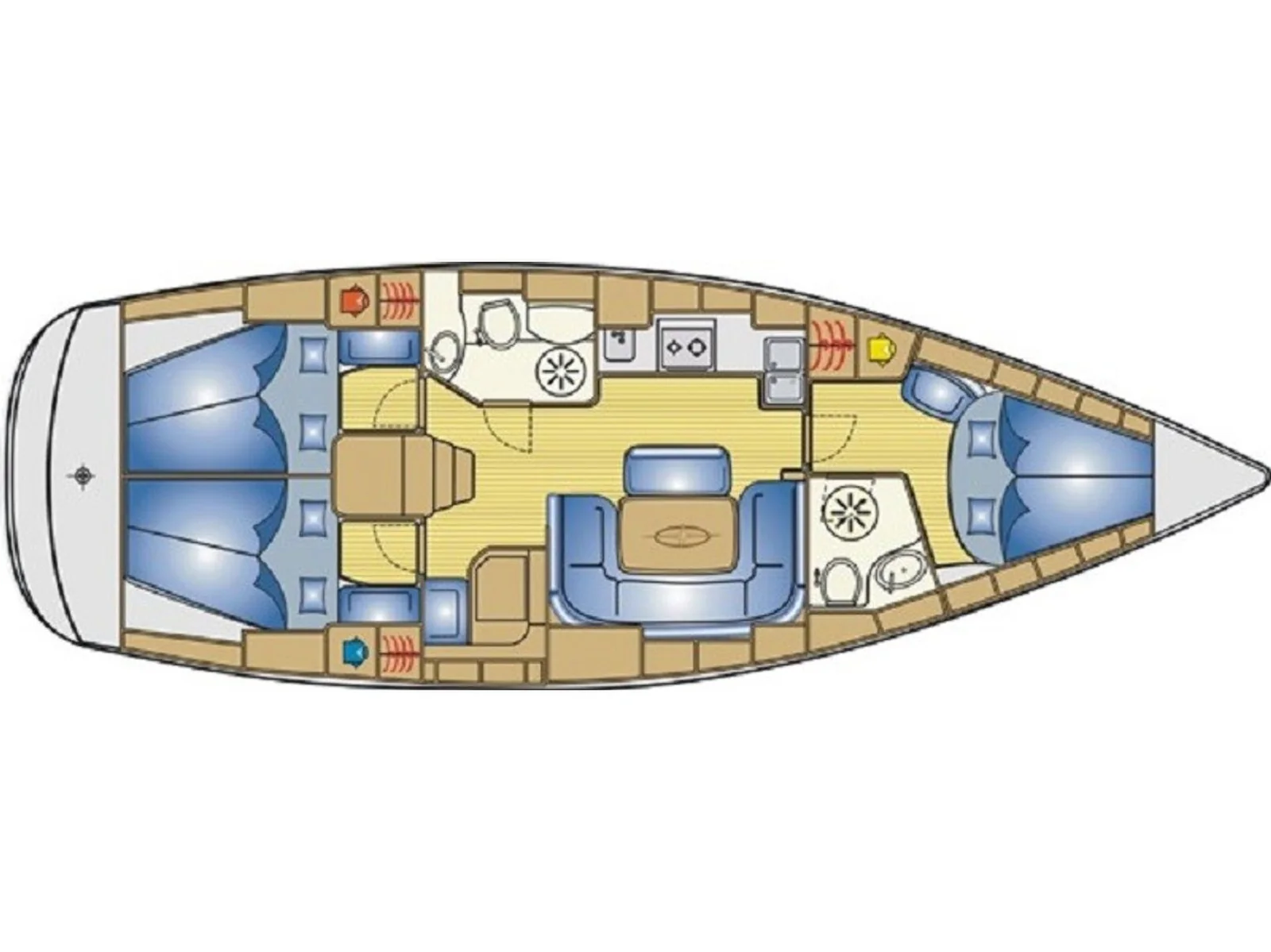 Grundriss der Yacht BAVARIA 39 Cruiser - Lola