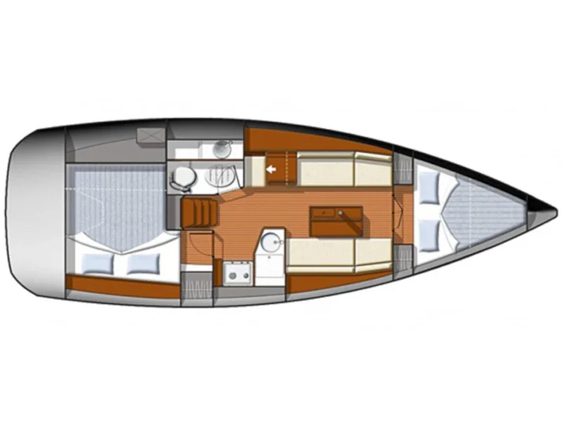 Grundriss der Yacht JEANNEAU Sun Odyssey 33i - Arosa