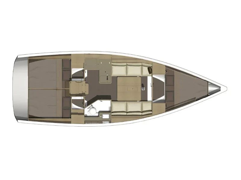 Grundriss der Yacht DUFOUR 360 Grand Large - Karibu