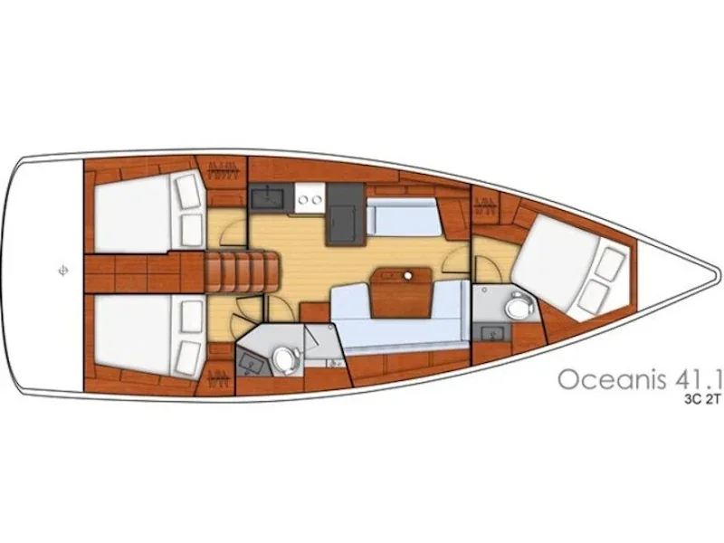 Grundriss der Yacht BENETEAU Oceanis 41.1 - 4play