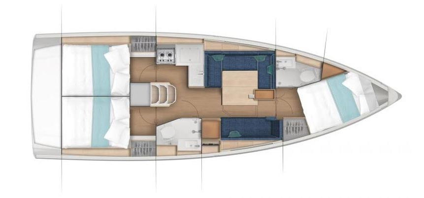 Yacht JEANNEAU - Sun Odyssey 380 "Golden eye"